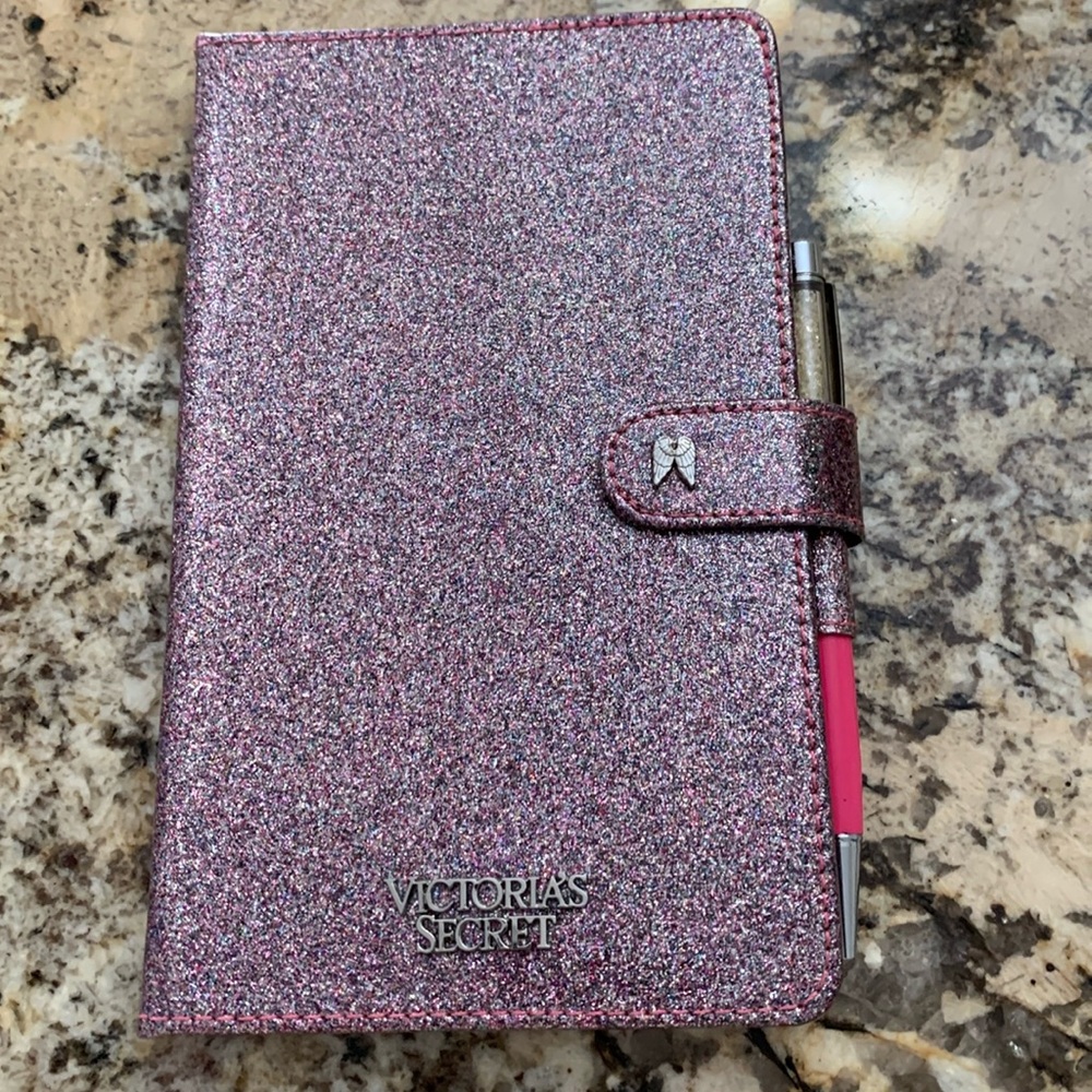Victoria's Secret Glittery Pink Notebook with Pen